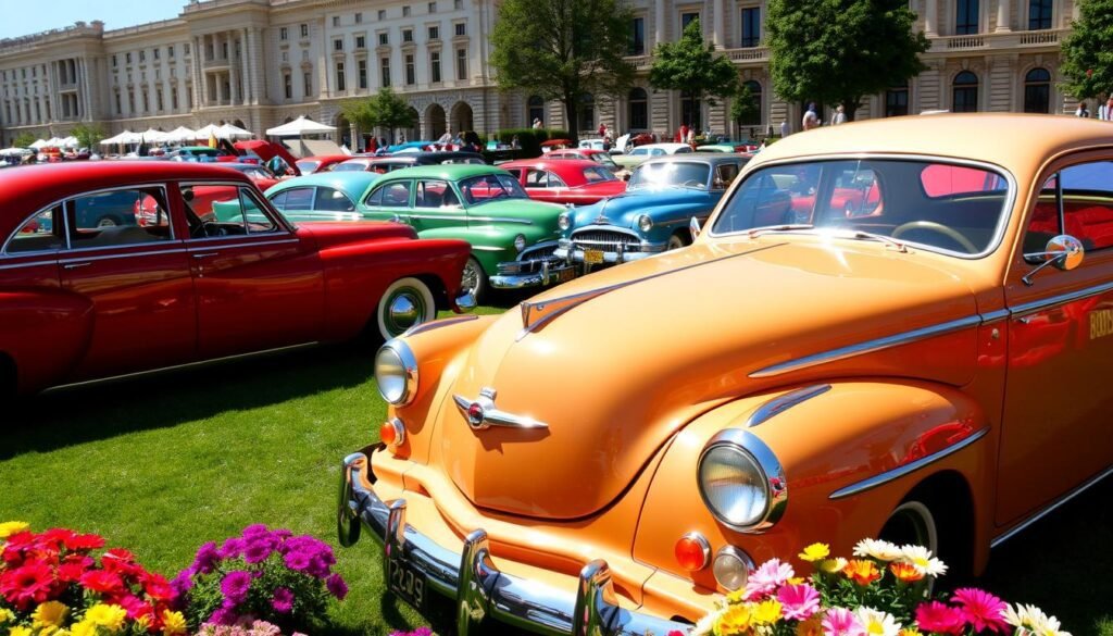 vintage cars at a classic car show